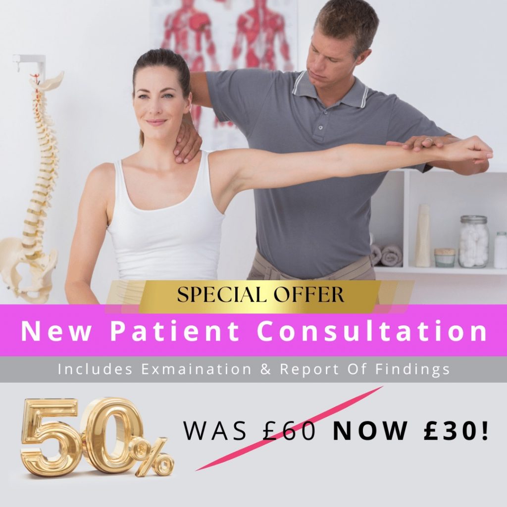 Patient receiving care during their first consultation with a trusted London top chiropractor Beckenham clinic